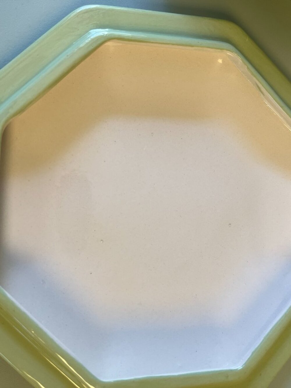Vintage Large Ceramic Trinket Jewelry Dish Container with Lid Light Green 8" - Picture 6 of 10